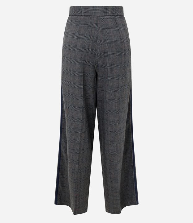 Pantalón Recto Sastre con Estampado de Cuadros y Detalles Laterales 6
