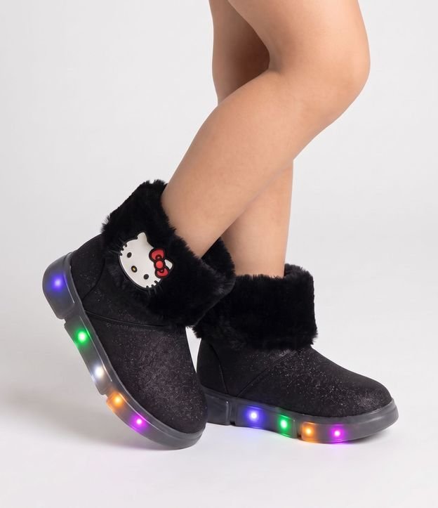 Bota Infantil Hello Kitty con LED y Pelitos – Talle 20 a 27