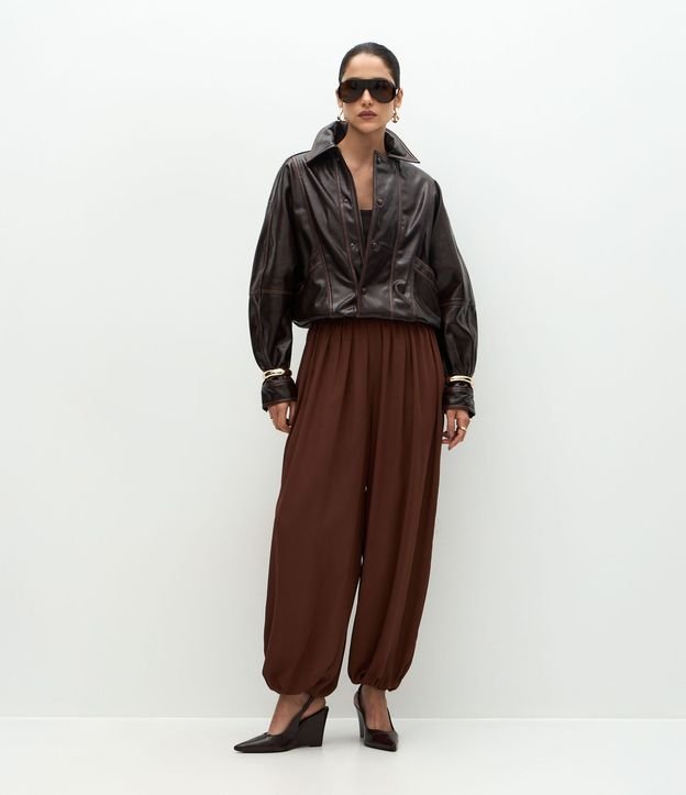 Pantalón Ballon con Transparencia y Cintura Elástica 1