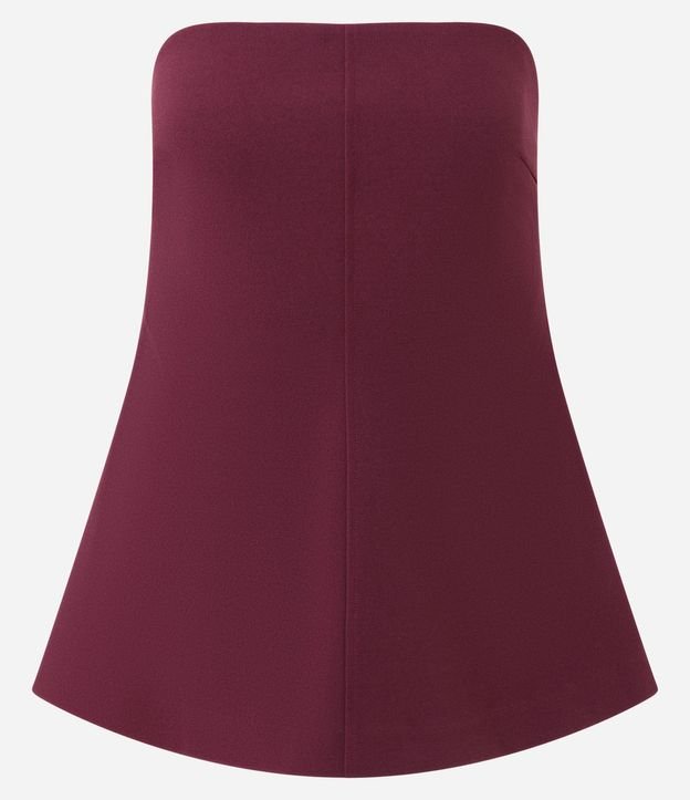 Blusa Sin Breteles en Crepé con Ruedo Peplum 5