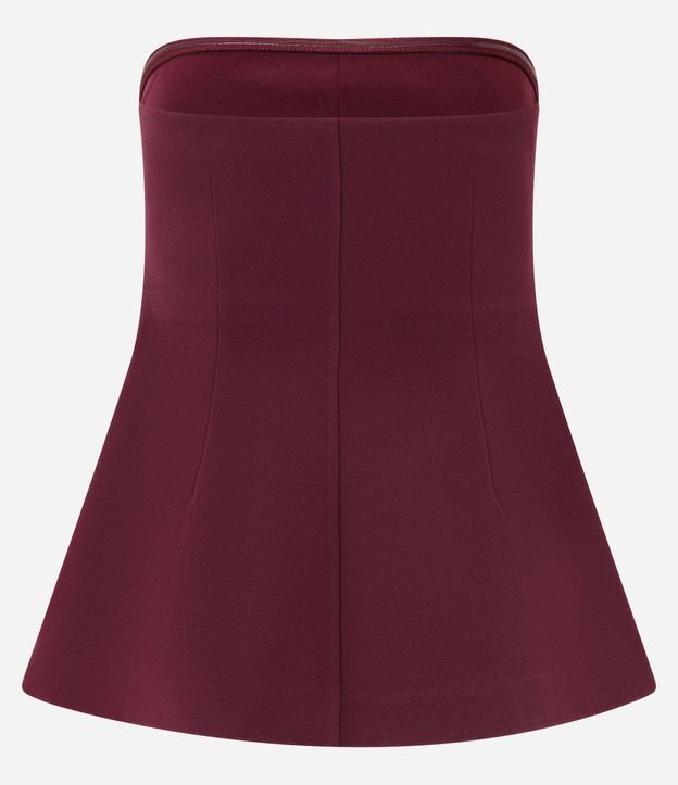 Blusa Sin Breteles en Crepé con Ruedo Peplum 6
