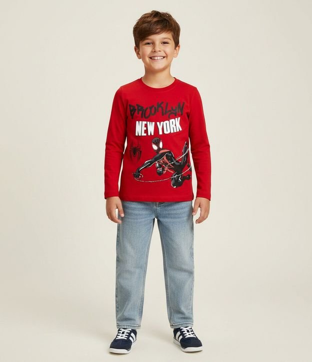 Remera Infantil en Algodón Estampa Spider-Man - Talle 4 a 12 años