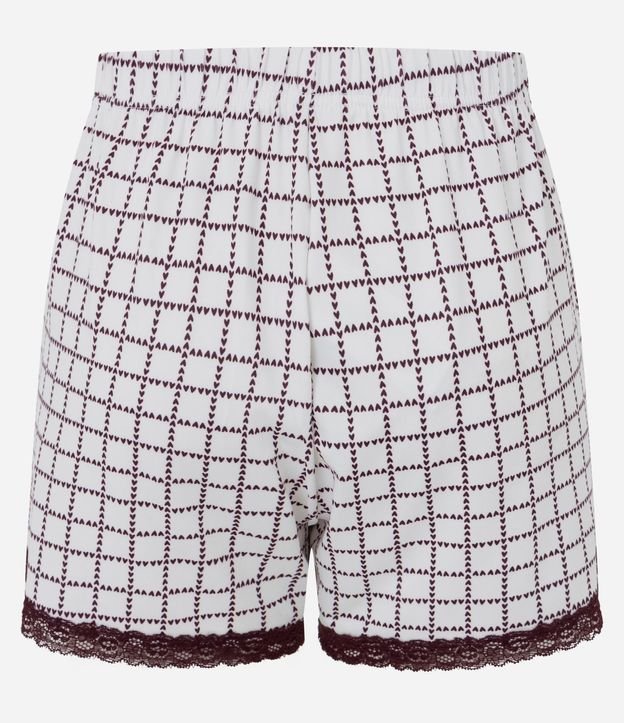 Short de Pijama en Peach Touch con Estampado Geométrico y Corazones 7