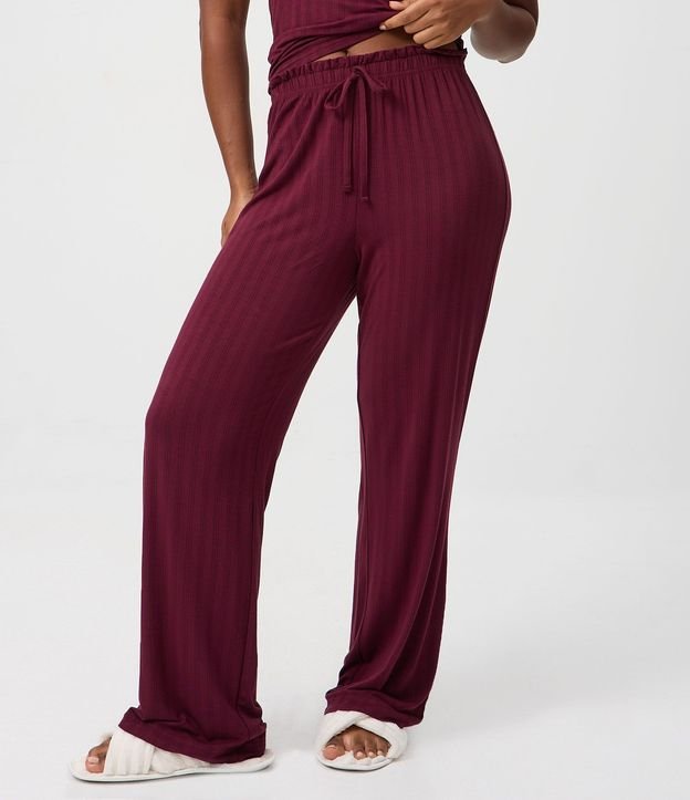 Pantalón de Pijama en Rib con Fru Fru en la  Cintura 2
