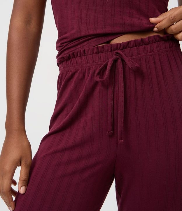 Pantalón de Pijama en Rib con Fru Fru en la  Cintura 3