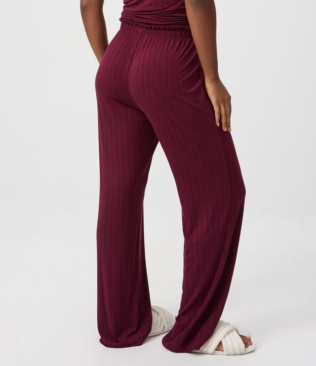 Pantalón de Pijama en Rib con Fru Fru en la  Cintura 4