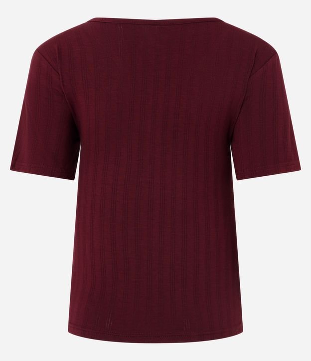 Blusa de Pijama en Rib con Escote V y Botones 7