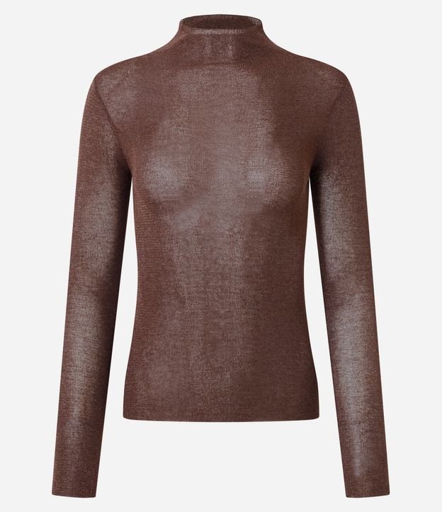 Blusa Regular en Punto con Leve Transparencia