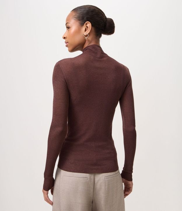 Blusa Regular en Punto con Leve Transparencia 4