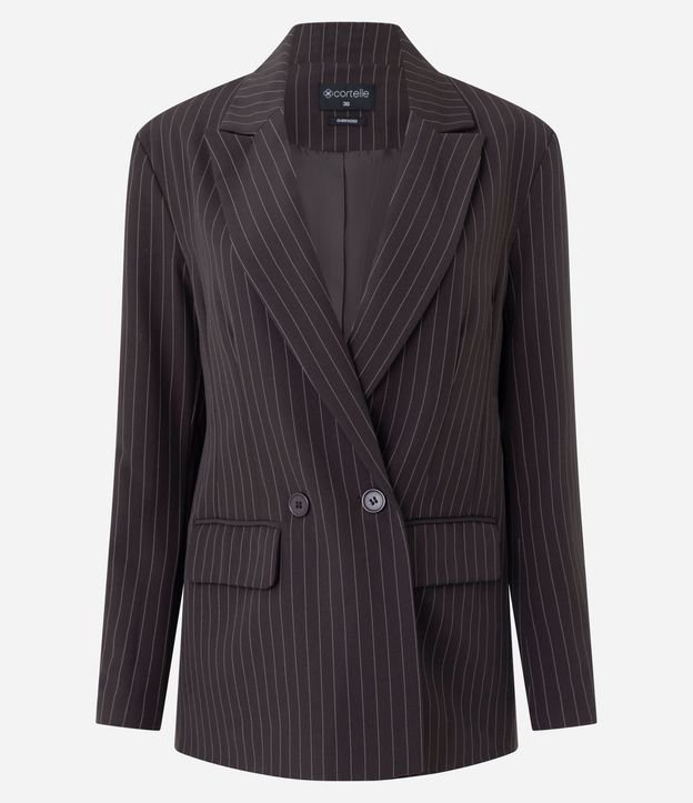 Blazer Oversized Raya de Tiza con Cuello Solapa 1
