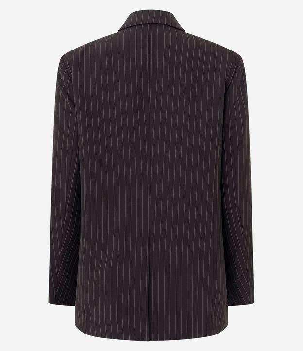 Blazer Oversized Raya de Tiza con Cuello Solapa 2