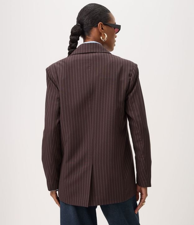 Blazer Oversized Raya de Tiza con Cuello Solapa 4