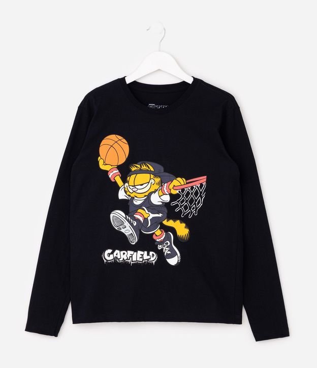 Remera Infantil con Estampa de Garfield Baloncesto – Talle 5 a 14 años 2