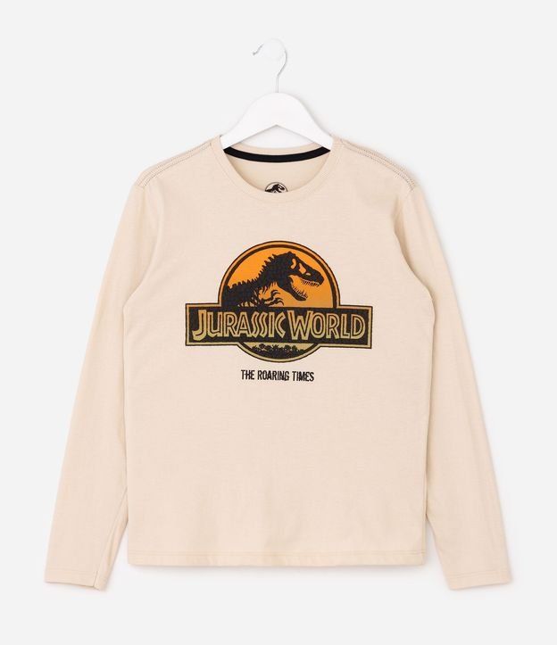 Remera Manga Larga Jurassic World en Relieve - Talle 5 a 14 años 2