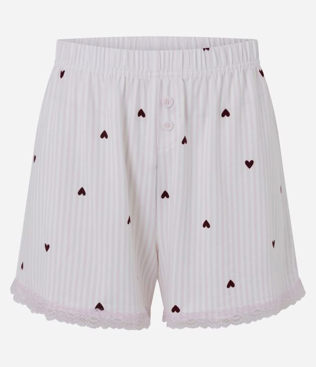Short de Pijama en Peach Touch con Estampado de Corazones 5
