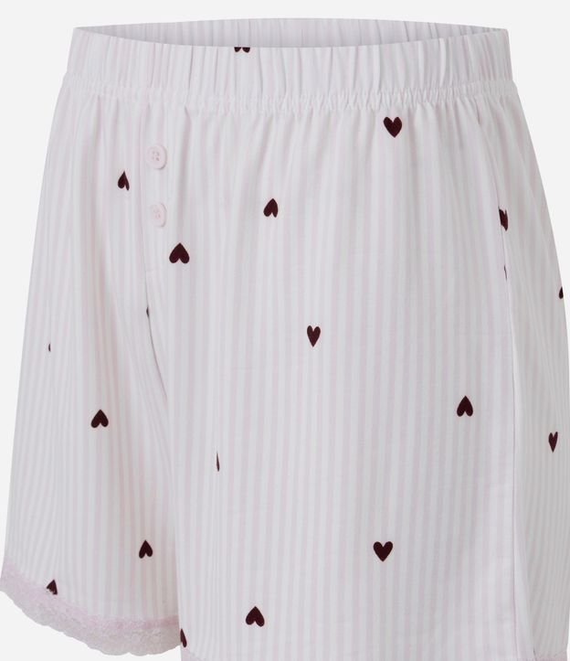Short de Pijama en Peach Touch con Estampado de Corazones 6