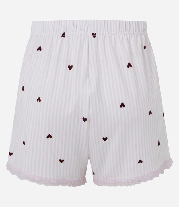 Short de Pijama en Peach Touch con Estampado de Corazones 7