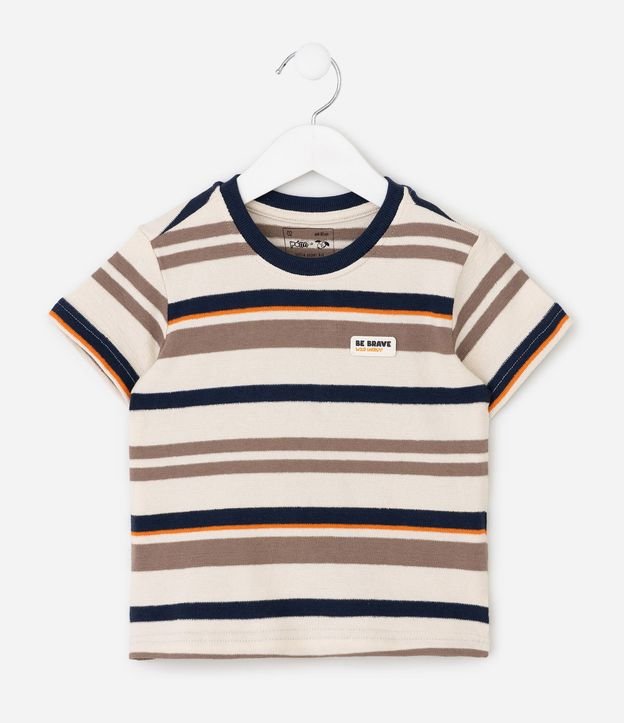 Remera Comfort Infantil Rayada con Pach Aplicado – Talle 1 a 6 años 2