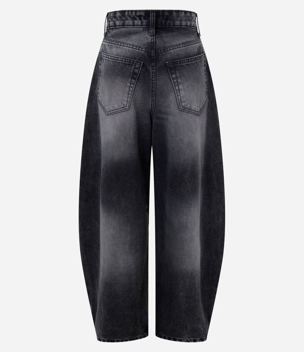 Pantalón Barrel Jeans con Cintura Alta y Lavado Desteñido 6