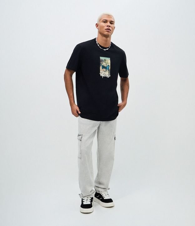 Remera Comfort Manga Corta en Algodón con Estampado ET Stay Weird 2
