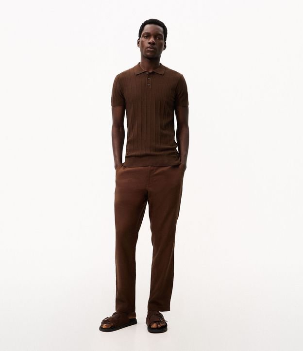 Camisa Polo en Punto con Textura Vertical 2