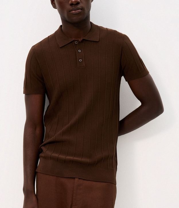 Camisa Polo en Punto con Textura Vertical 3