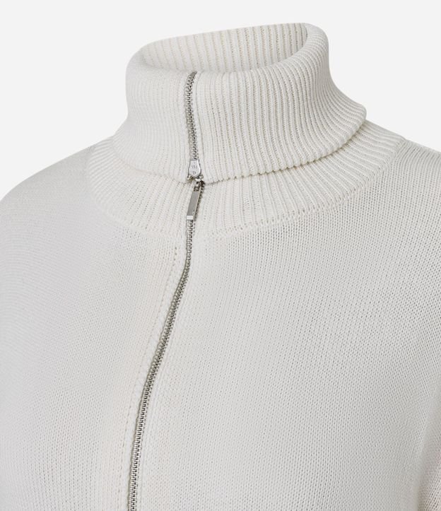 Campera Cropped en Punto con Cremallera Contínua 6