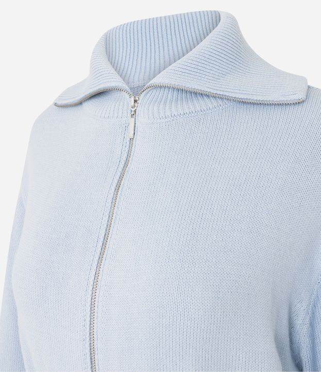 Campera Cropped en Punto con Cremallera Contínua 6