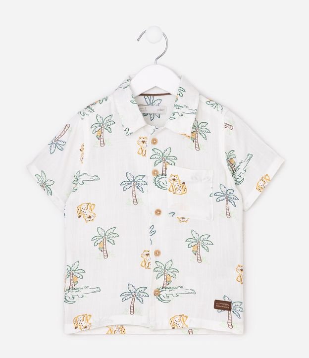 Camisa Infantil en Viscosa Estampada - Talle 1 a 6 años 2