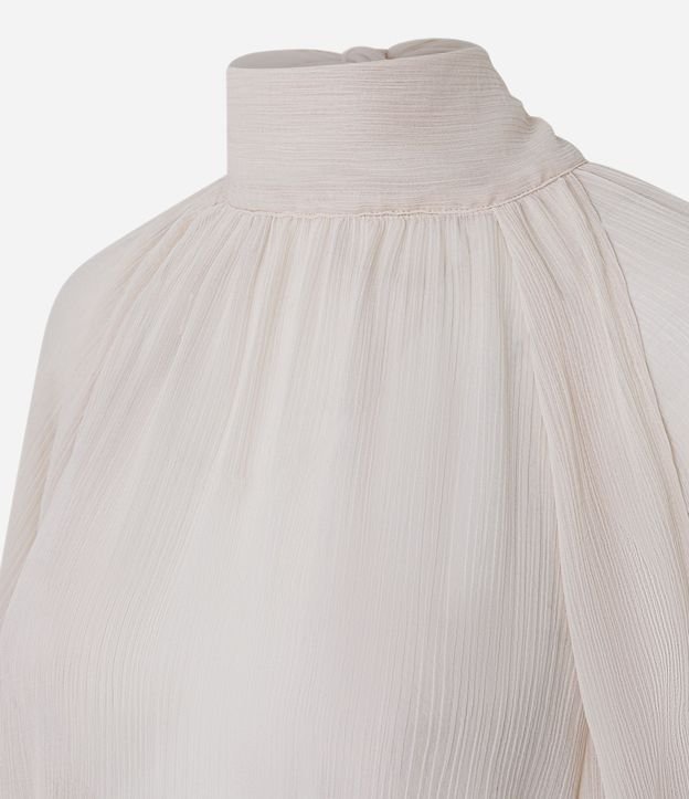 Blusa Amplia en Chiffon con Cuello Lazo y Recortes Vazados 6