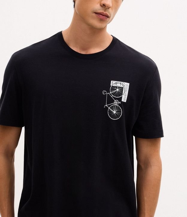 Remera Manga Corta en Algodón con Estampa de Bicicleta 3