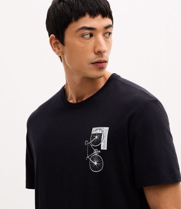 Remera Manga Corta en Algodón con Estampa de Bicicleta 4