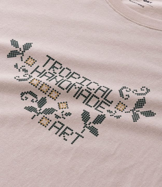 Remera Masculina de Algodón con Lettering Tropical Handmade 4
