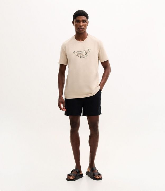 Remera Masculina de Algodón con Lettering Tropical Handmade 2