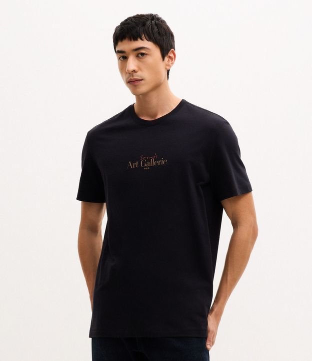 Remera Manga Corta en Algodón con Lettering Art Gallerie