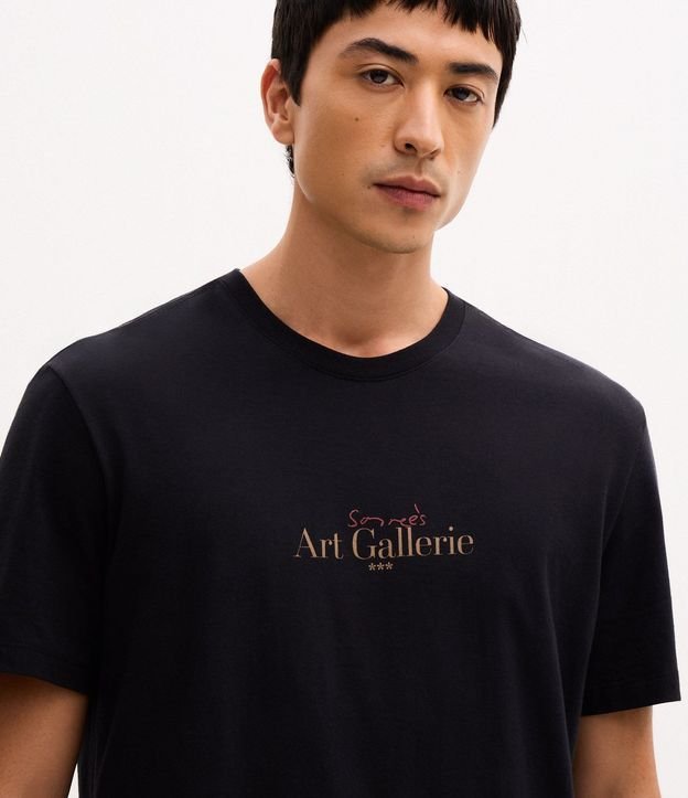 Remera Manga Corta en Algodón con Lettering Art Gallerie 3