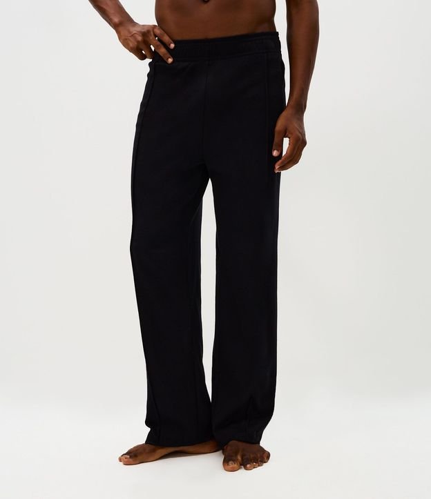 Pantalón de Pijama en Algodón Suedine con Detalle Pintuck 2