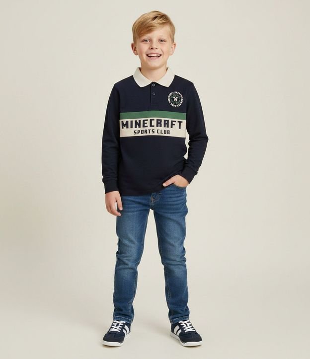 Polo Infantil Minecraft Sport Club con Manga Larga – Talle 5 a 14 años