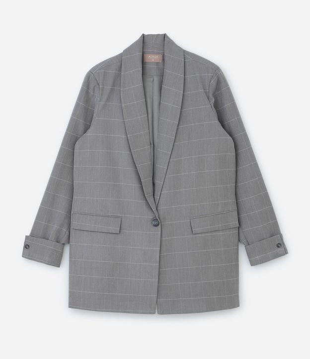 Blazer Alargado de Cuadros Sastre Curve & Plus Size 5