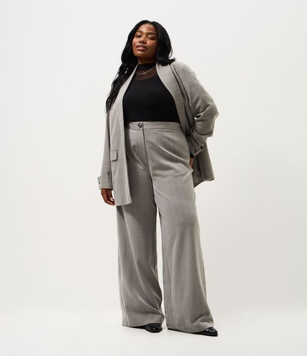 Blazer Alargado de Cuadros Sastre Curve & Plus Size 2