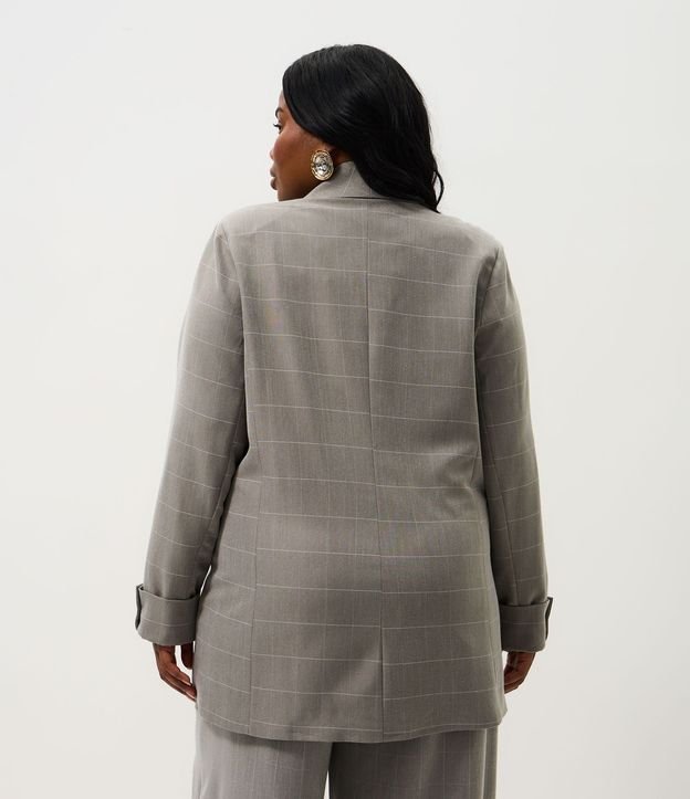 Blazer Alargado de Cuadros Sastre Curve & Plus Size 4