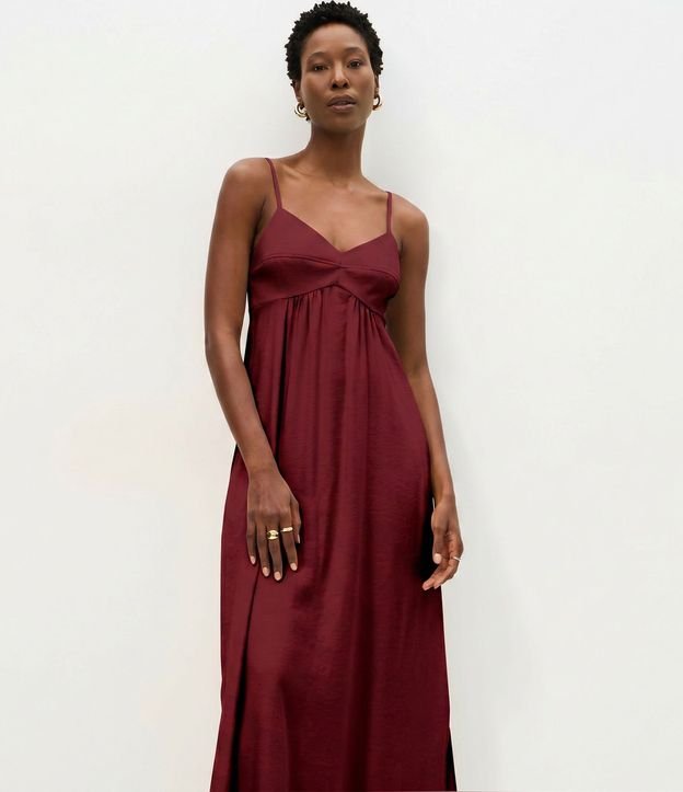 Vestido Midi Evasê en Viscosa con Escote Corazón 4