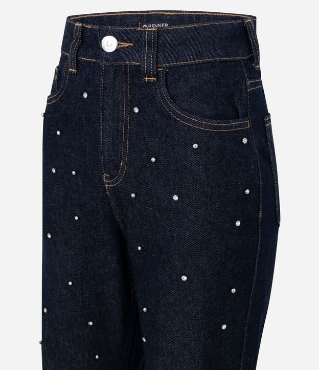 Pantalón de Jean Mom con Remaches y Cintura Alta 6