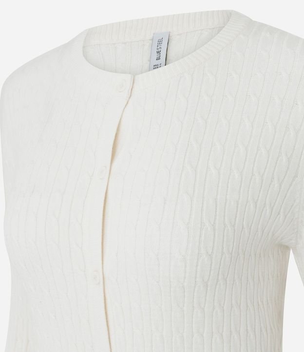 Cardigan en Punto Texturizado con Bajo Acanalado 6
