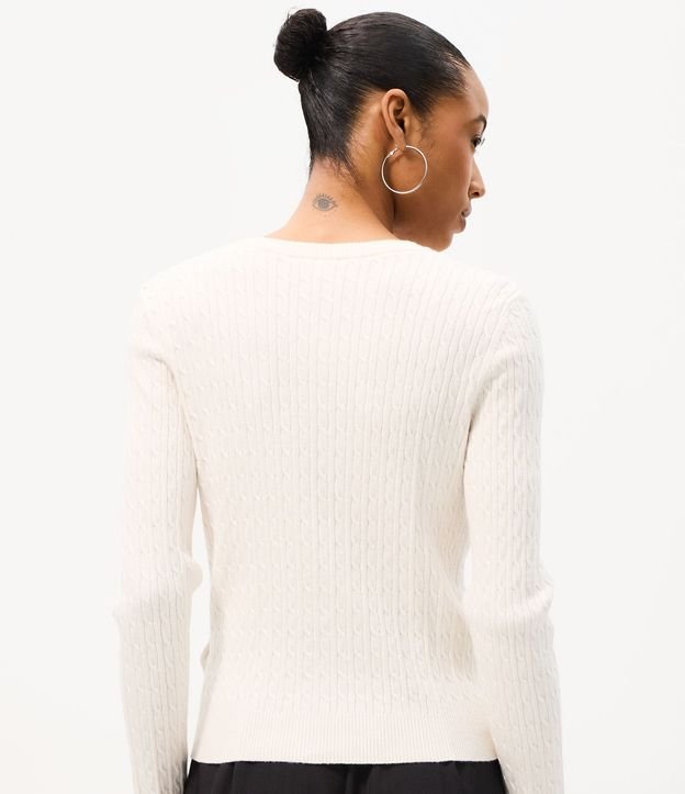 Cardigan en Punto Texturizado con Bajo Acanalado 4