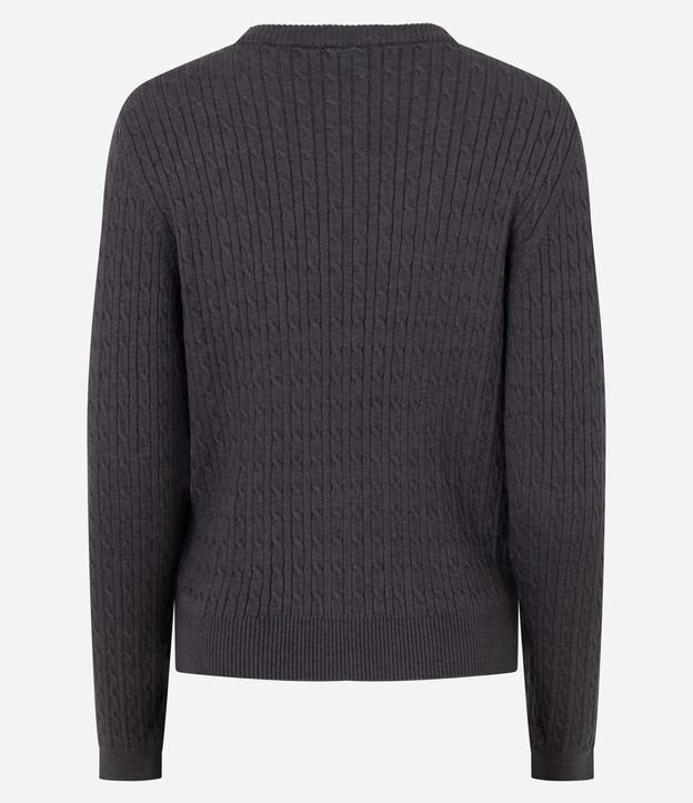 Cardigan en Punto Texturizado con Bajo Acanalado 7