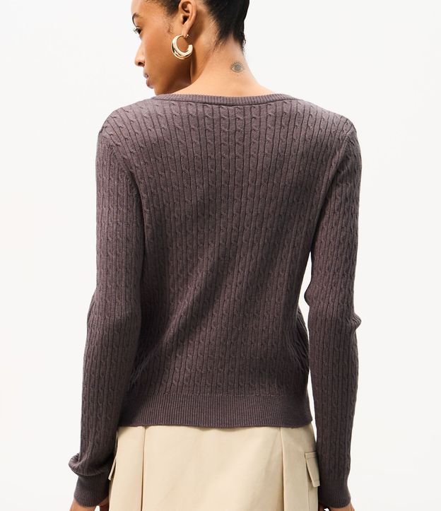Cardigan en Punto Texturizado con Bajo Acanalado 4