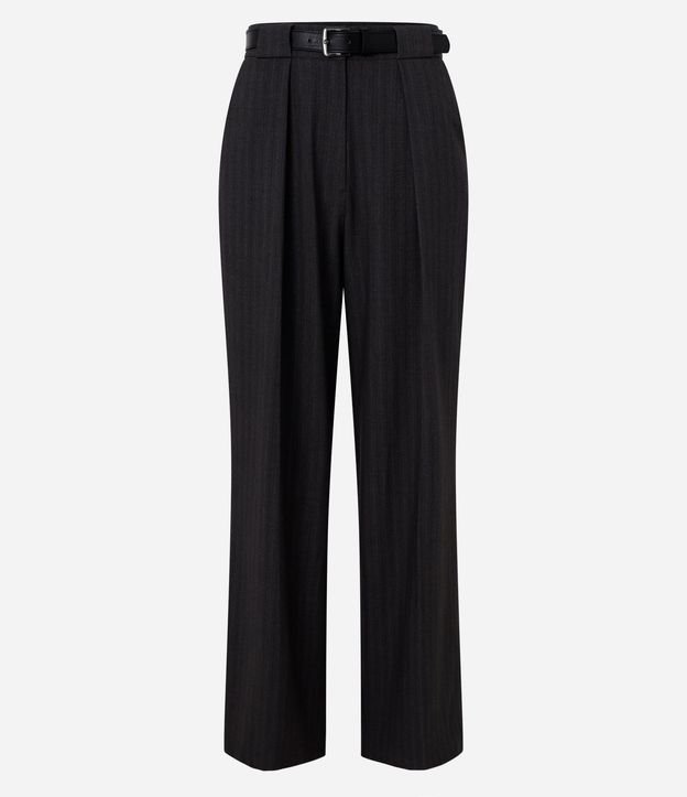 Pantalón Pantalona Sastre con Cinturón y Raya de Tiza 3