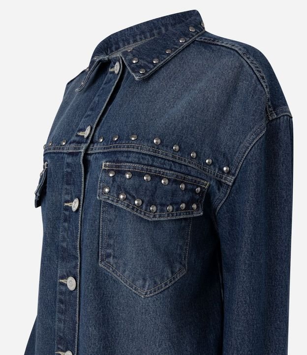 Camisa Jeans Overshirt con Tachuelas 8