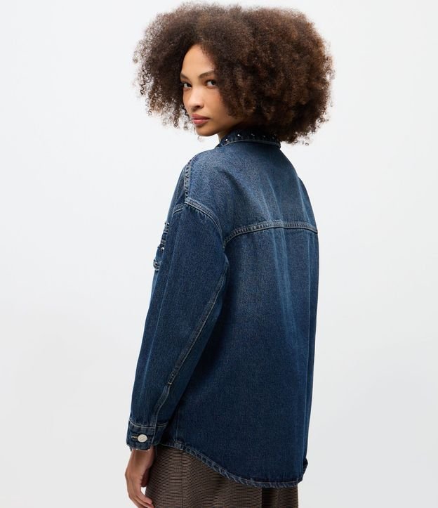 Camisa Jeans Overshirt con Tachuelas 4